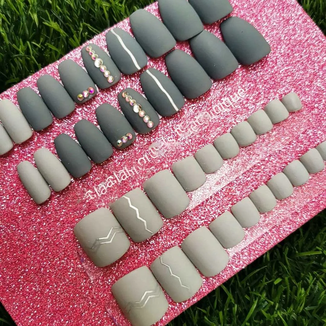 

China factory wholesale Press on Toe Nails Designer Short False Nail Tips for Women