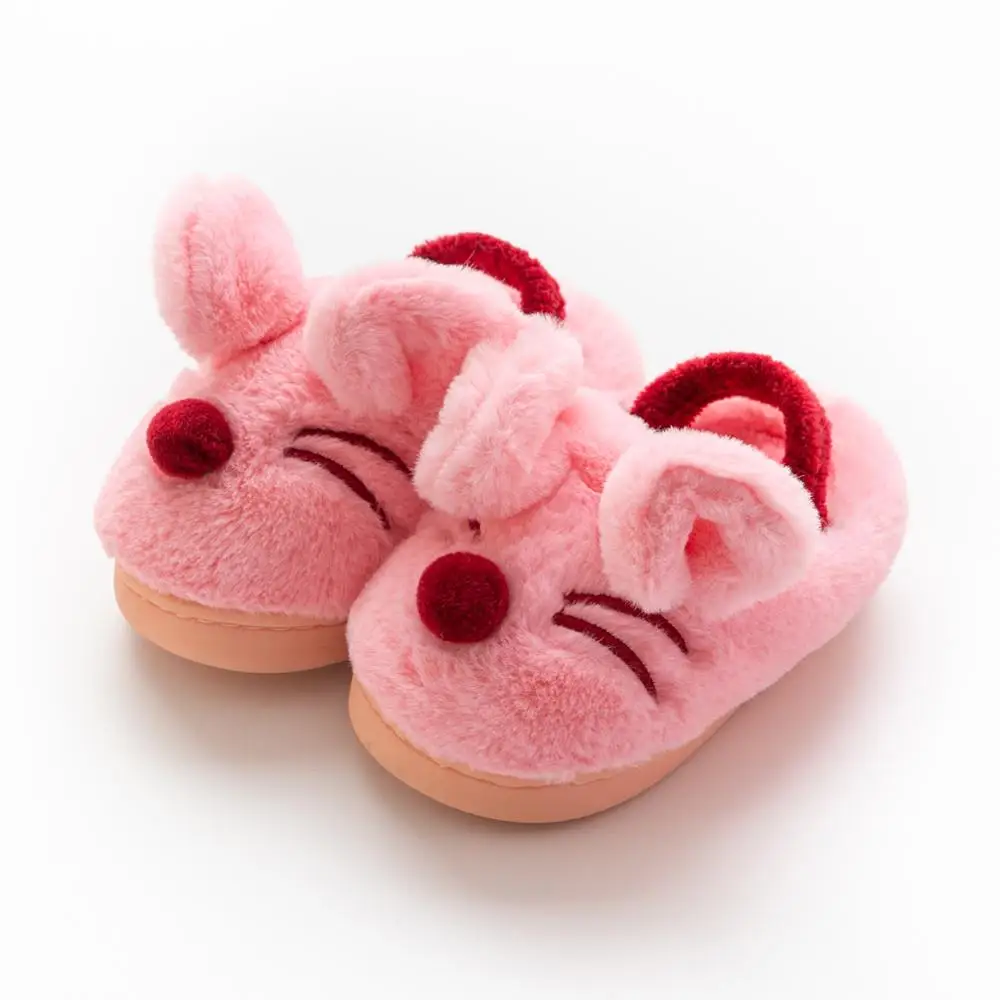 

New cute cartoon mouse boy girl toddler shoes children's cotton slippers