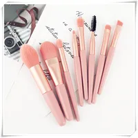 

New! Eye Shadow Foundation Powder Eyeliner Lip Make Up Brush mini travel makeup tool 8pcs pink best custom makeup brushes