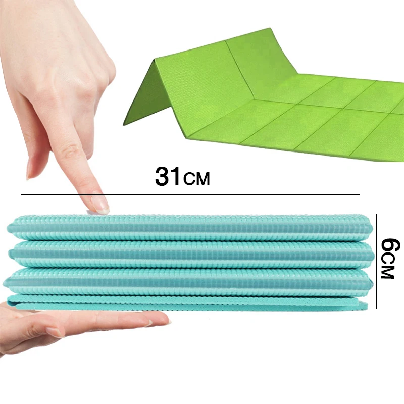 

Professional PVC Foldable Folding Thick Yoga Mat for Yoga Fitness Pilates Floor Workouts Travel Exercise Mat with bag, Blue/purple/pink