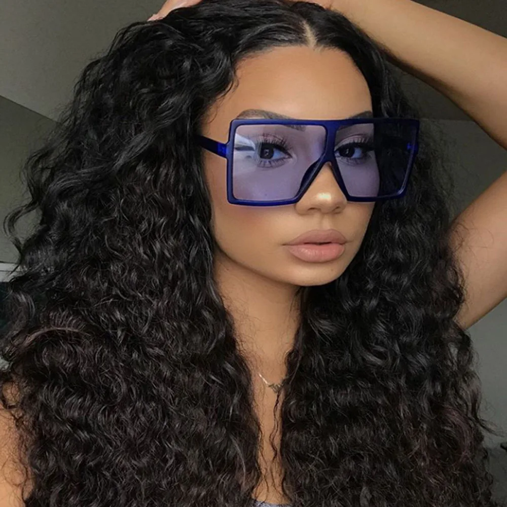 

2021 Trend Design Oversize Men Women Sunglasses Cool Square Flat Top UV400 Shade Nice Daily Accessory, 7 colors