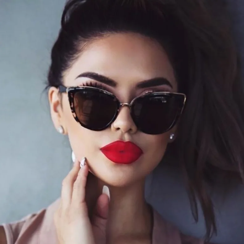 

new products fashionable sexy ladies metal cat eye sunglasses women