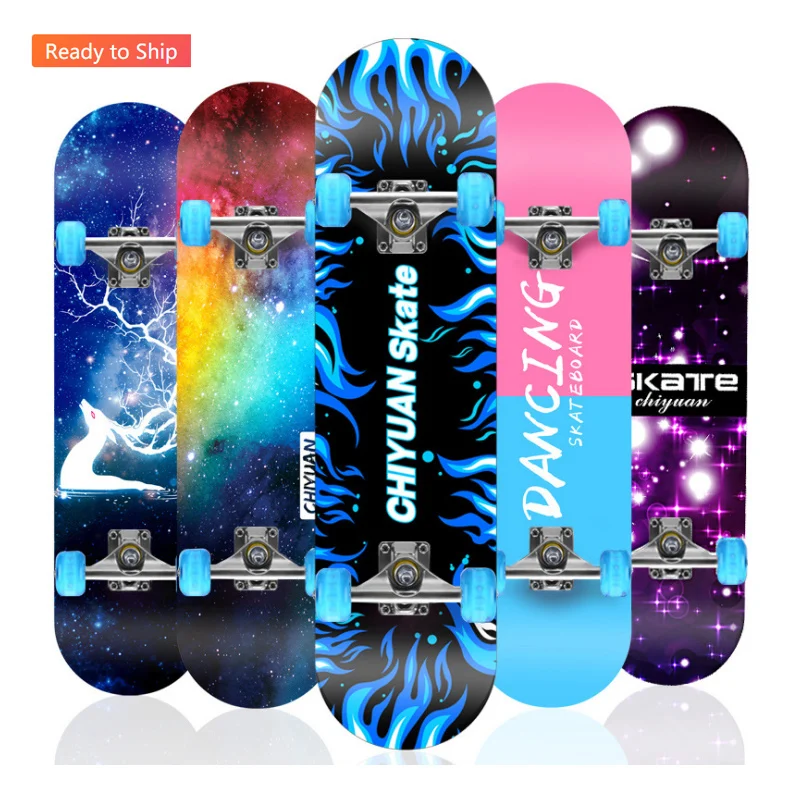 

Amazon hot sell complete Skateboards with Colorful Flashing Wheels for Beginners Kids Boys Girls Teenager Skate Board