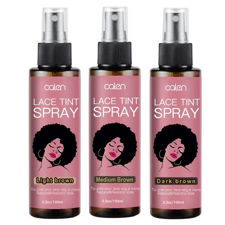 

Oalen Custom Private Label Closures Frontals Dark Brown Middle Brown Light Brown Lace Tint Spray for Wig