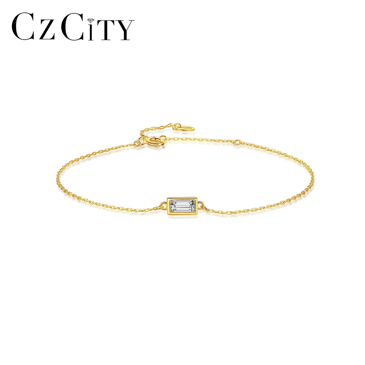 

CZCITY Link Chain Charm Silver 925 Gold Women Jewelry Minimalist Trendy Lady Designer 2021 Bracelet