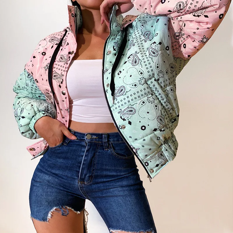 

JY032 Wholesale ladies coats women's bandana winter fashion jacket woman thick, Picture color