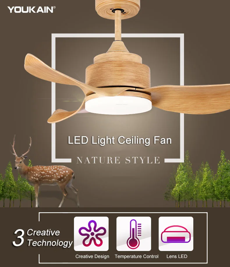 46'' Unique Design Waterproof Ceiling Fan Dimmable Light