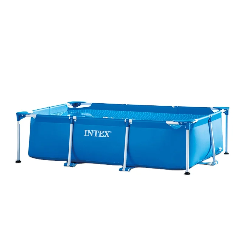 

Intex 28270 28271 28272 28273 Metal RECTANGULAR FRAME SWIMMING POOL Outdoor Above Ground for Kids Family Use pool, Blue