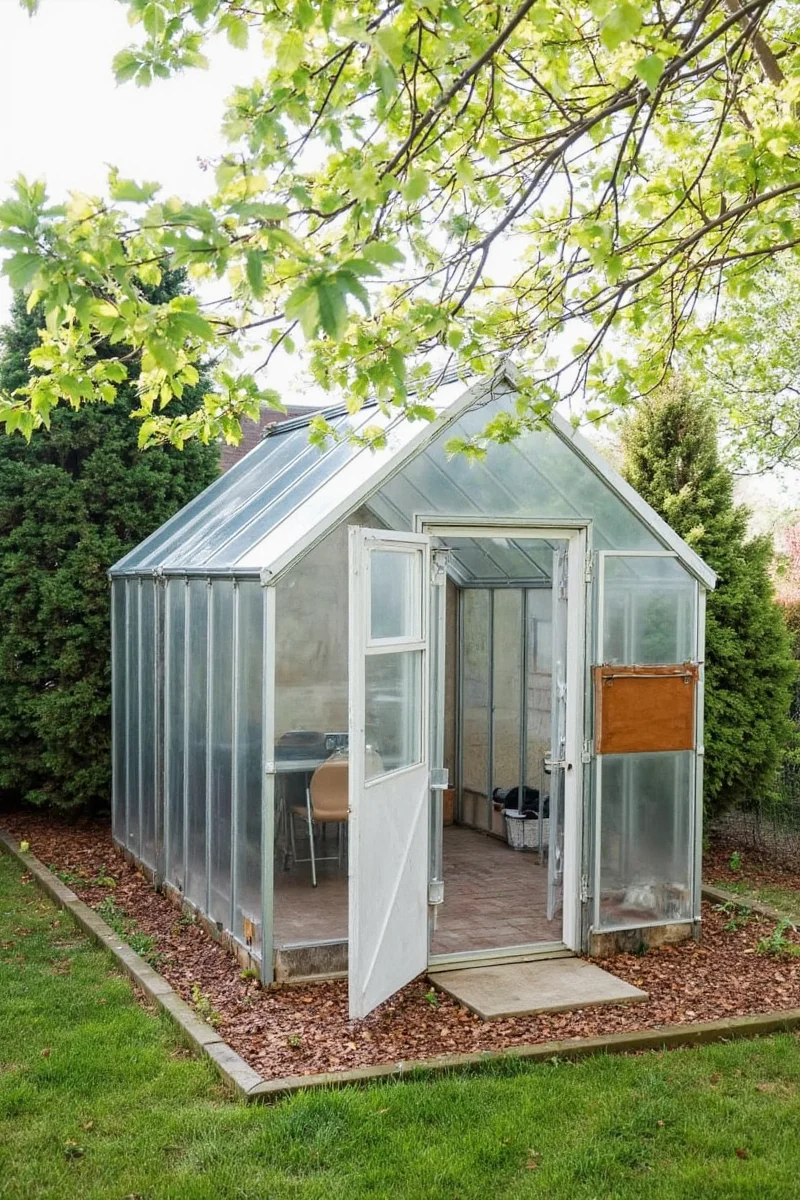 VegTrug GrowIT Raised Bed Greenhouse setup with plants and a cat resting nearby