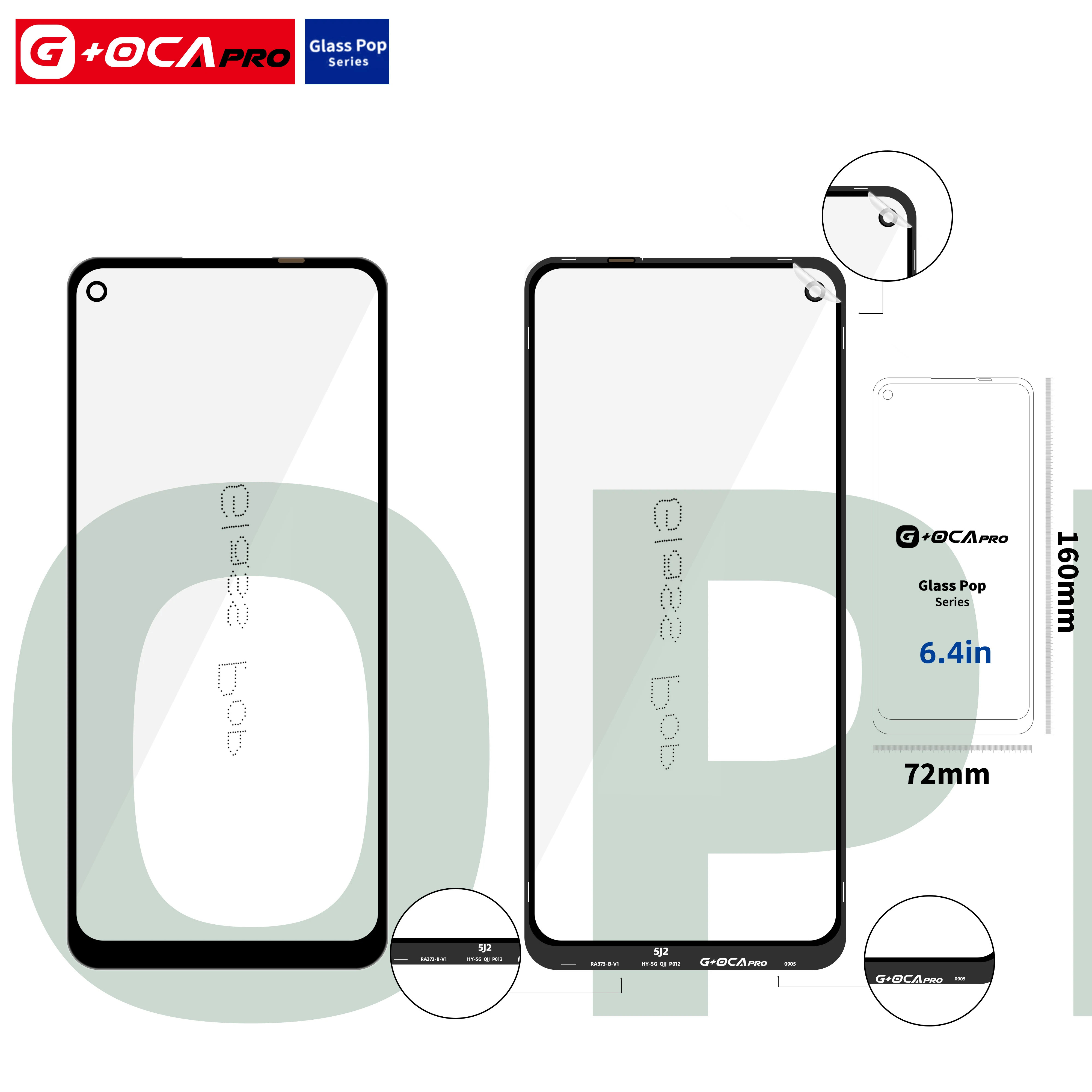 

G+OCA PRO Factory Wholesale Front LCD Touch Screen Outer Glass with OCA for OPPO A32 A52 A7 A91 Glass without Frame Replacement