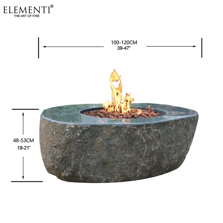 Elementi Chester Granite Boulder Outdoor Furniture Gas Fire Table Lowes