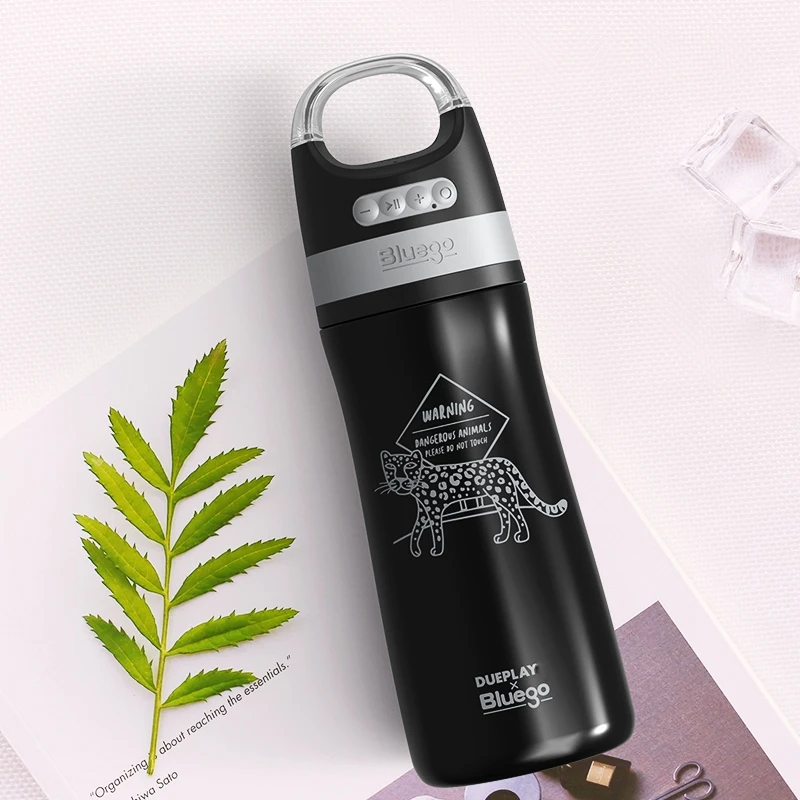 

450ml Vacuum Bottle 304 Stainless Steel Thermo Mug smart Waterproof wireless speaker blueteeth water bottle