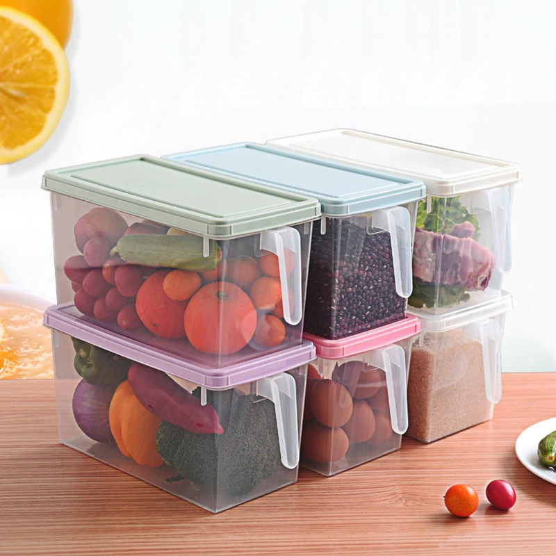 

Space Saver Stackable Freezer Refrigerator Kitchen Airtight Plastic Storage Container, 4 colors