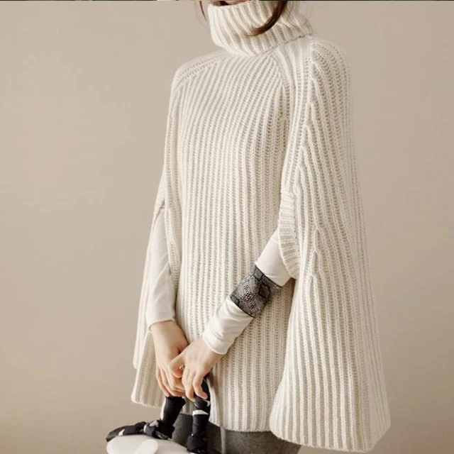 

Wholesale Plus Size Ladies Long Sleeve Knitwear Knitted Top Manteau Loose Turtle Neck Woman Elegant Sweater, Customized color