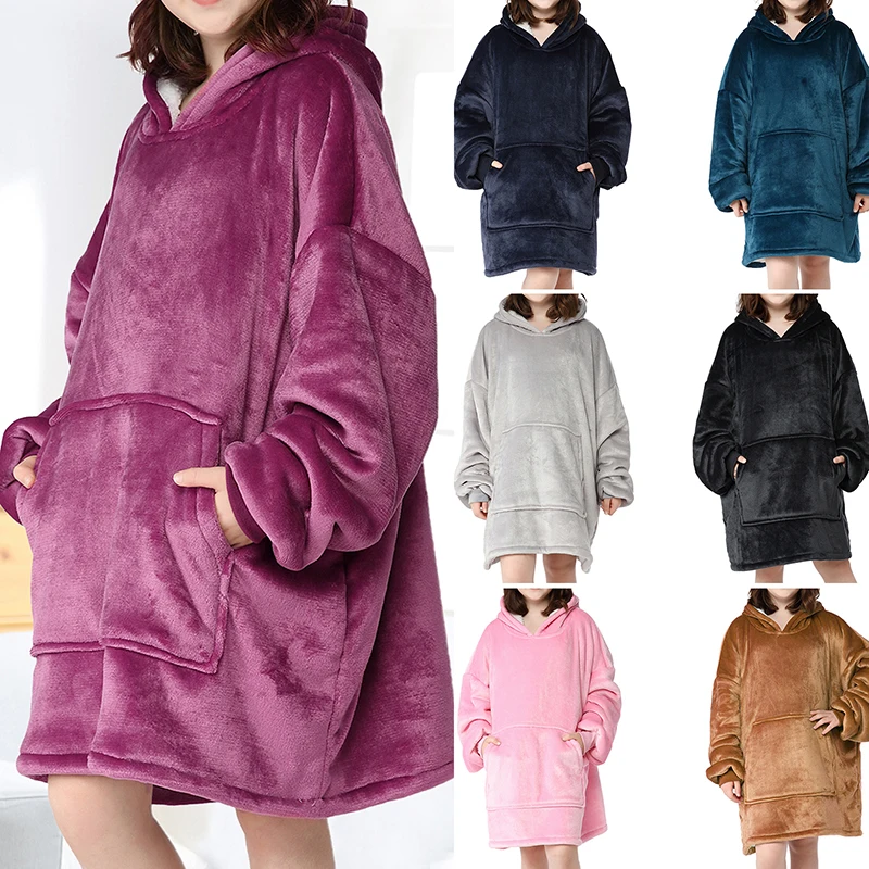 

Kids Blanket Custom Weighted Hoodie Blanket For Kids Flannel Fleece Blanket For Kids 2 in 1 Home Wear