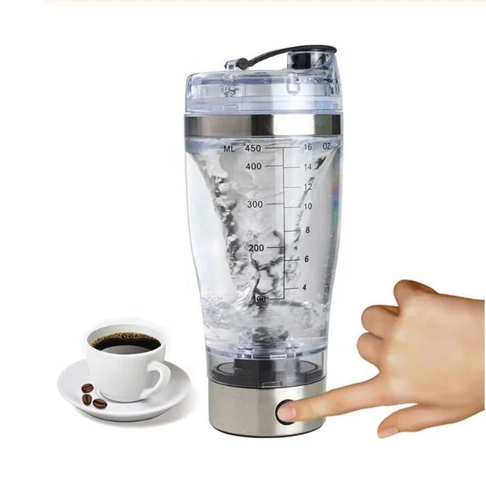 

USB Rechargeable Protein Shaker Bottle / Portable Mixer Sports Electric Protein Shaker Water Bottle Cup, Clear