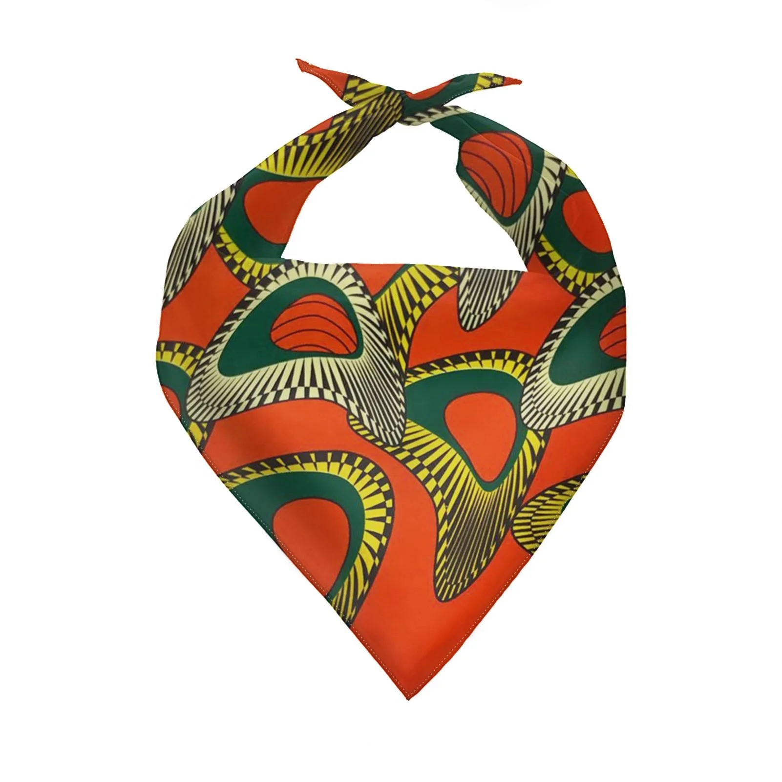 

African Dasgiki Orange/Yellow Pattern Pet Products Wholesaler Trending Dog Soft Collar Bandana For Dogs Puppies/Kitten, Customized color