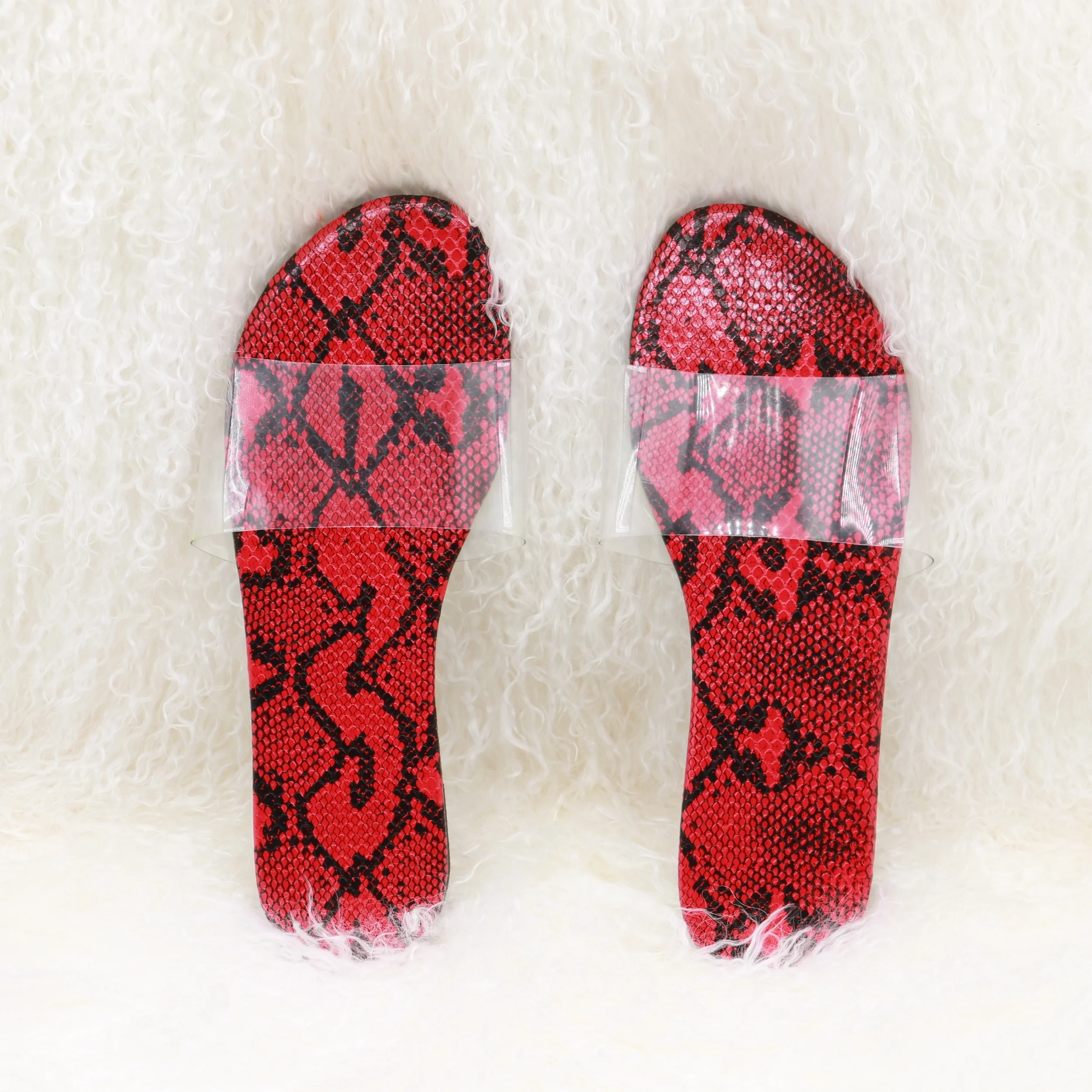 

Curlyfur Wholesale Latest Ladies Snake Skin Shoes Summer Slippers