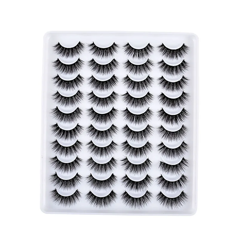 

20 Pairs Mink False Eyelashes & 20 Eyelashes Case Full Volume Dramatic Lashes natural false eyelashes wholesale price