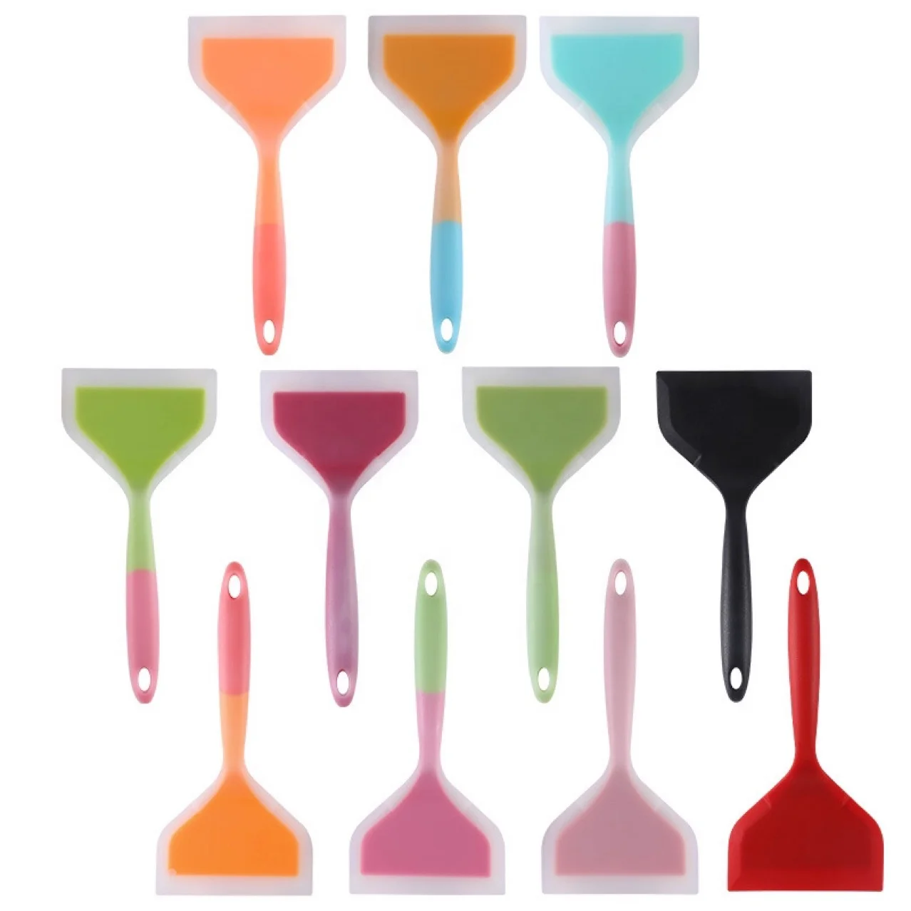 

Silicone Kitchen ware Cooking Utensils Spatula Beef Meat Egg Kitchen Scraper Wide Pizza Cooking Tools Shovel Non-stick, Custom