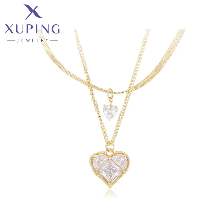 

A00916143 Xuping jewelry Exquisite diamond design sense 14K gold color luxury jewelry necklace festival gift ladies necklace