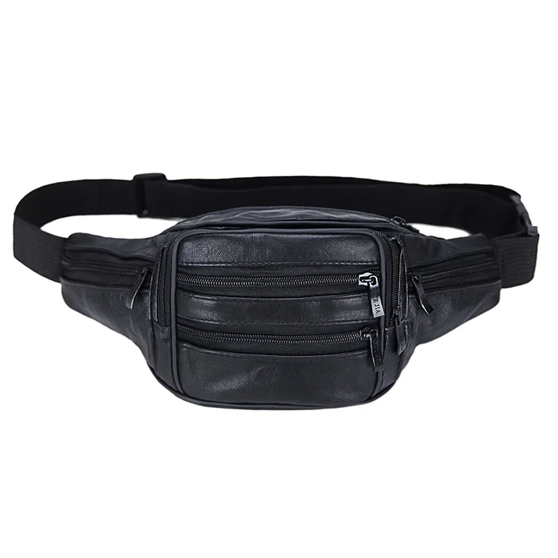 

WB061 Large-capacity cell phone belt bag for men sports smell proof Diagonal small cowhide vintage fanny pack leather waist bag