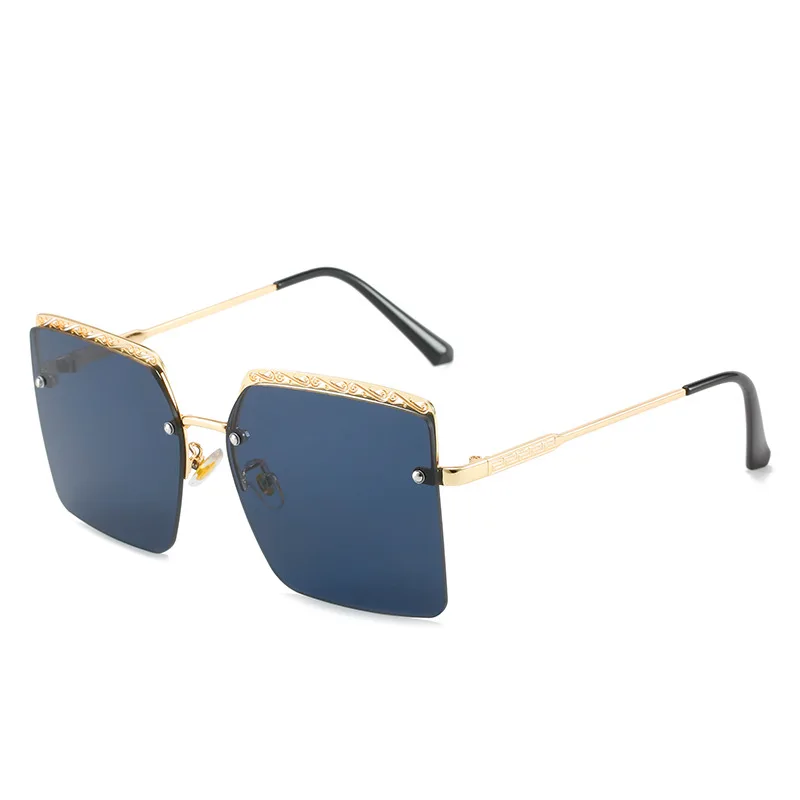 

2022 luxury oversized square sunglasses metal diamond cut men sunglasses rimless square sunglasses, Picture shown