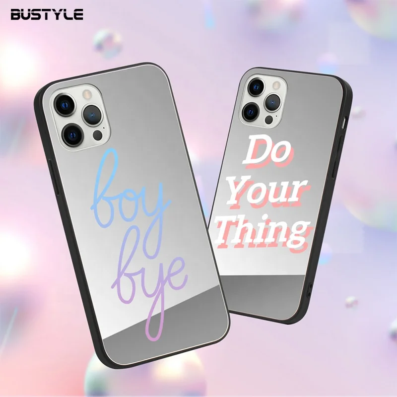 

Custom Printing For iPhone Cases Makeup Mirror Luxury Plating Glass TPU Cell Phone Back Cover Shell For iPhone 11 Pro Max Case, Cmyk for iphone 11 case