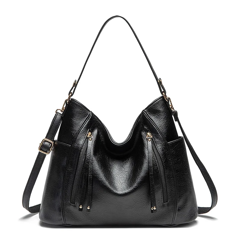 

2021 Spring New Handbags Fashion Tassel Shoulder Bag Solid Simple Handbag, 3 colors