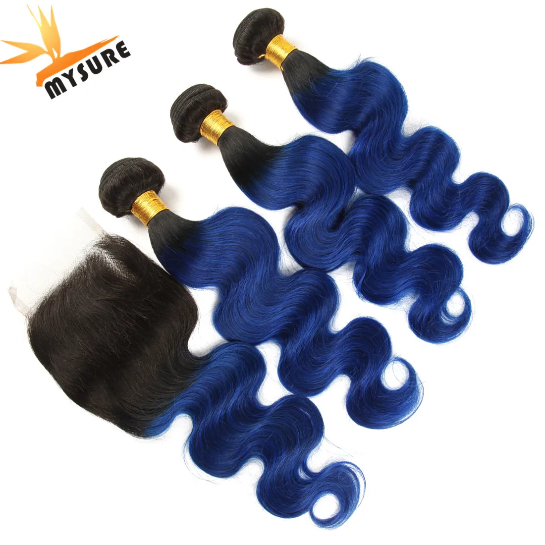 

3+1 blue fashion hair with frontal remy hair brazilian frontal raw hair lace frontal wig straight, 613 colors