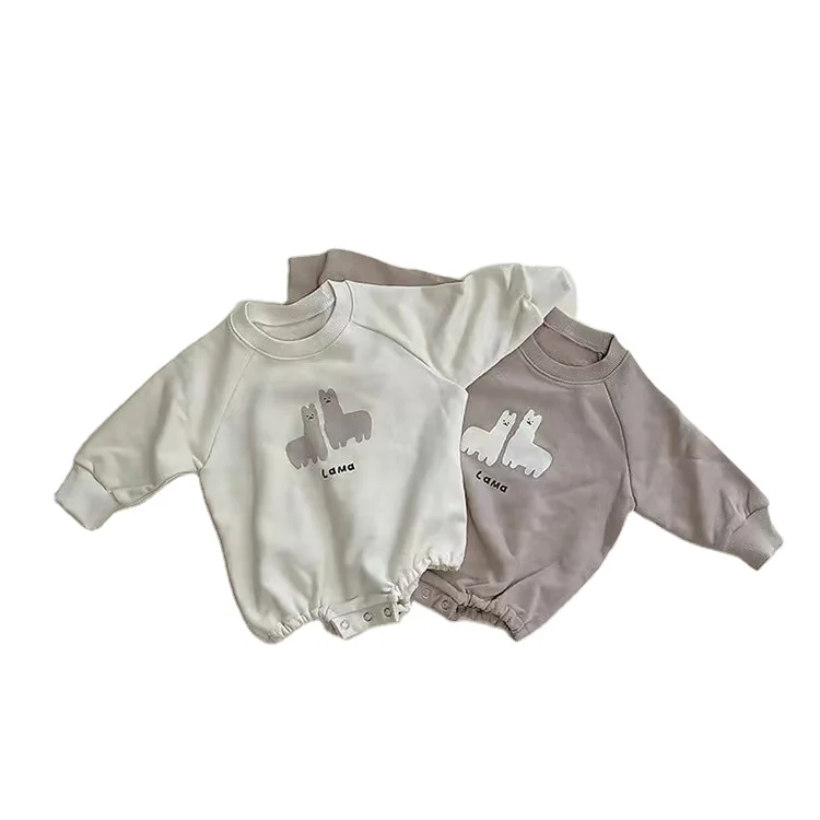 

MSFS Australia US Newborn Jumpsuits Climb Cloths Infant Bodysuits Autumn Long Sleeve Cartoon Pure Cotton Baby Rompers, As shown