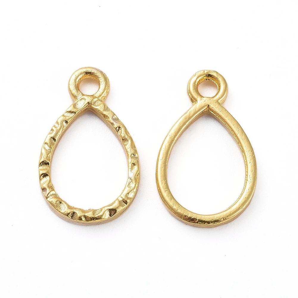 

PandaHall Teardrop Golden Open Back Bezel Frame Pendants