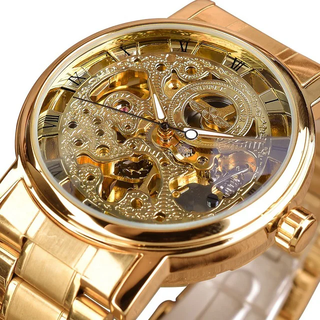 

WINNER New Luxury Skeleton Automatic Mechanical Tourbillon Watches Mens