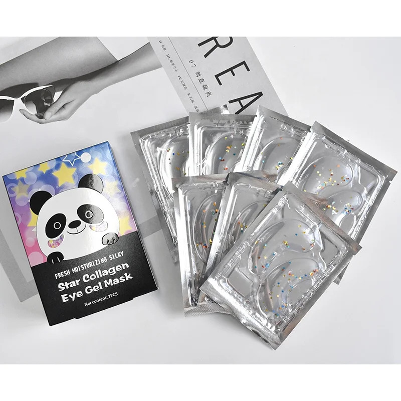 

Wholesale gold gel collagen crystal eye patch Glitter skincare hydrogel under eye mask with private label hydrogel eye patch