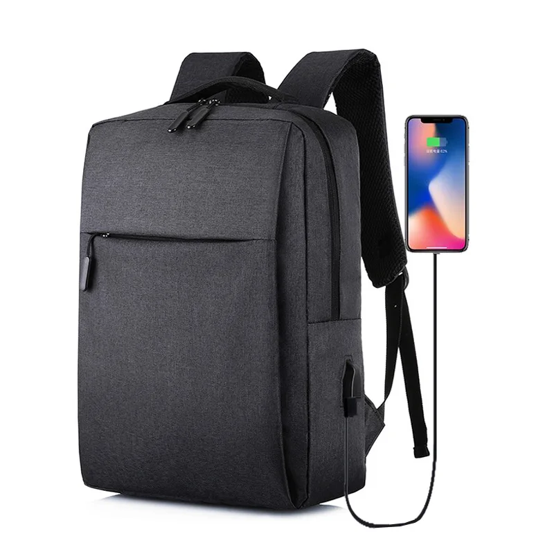 

Hot Selling 2022 Ultralight Simple Oxford fabric custom Logo 15.6 inch Laptop Backpack usb design Unisex Knapsack mochilas, 4 colors or customized color