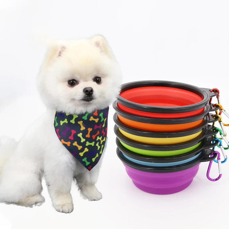 

Factory Direct Large Size TPE Folding Silicone Pet Bowl Dog Bowl Out Portable Portable Custom Pet Supplies, Colorful