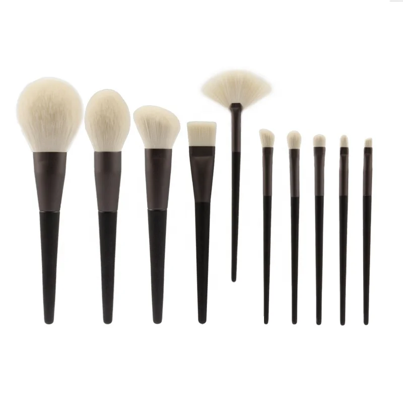 

2021 NEW DESIGN 10pcs Soft Synthetic Free Sample brown Handle Makeup Brush Set Custom Logo Make Up Brushes set, Customized color
