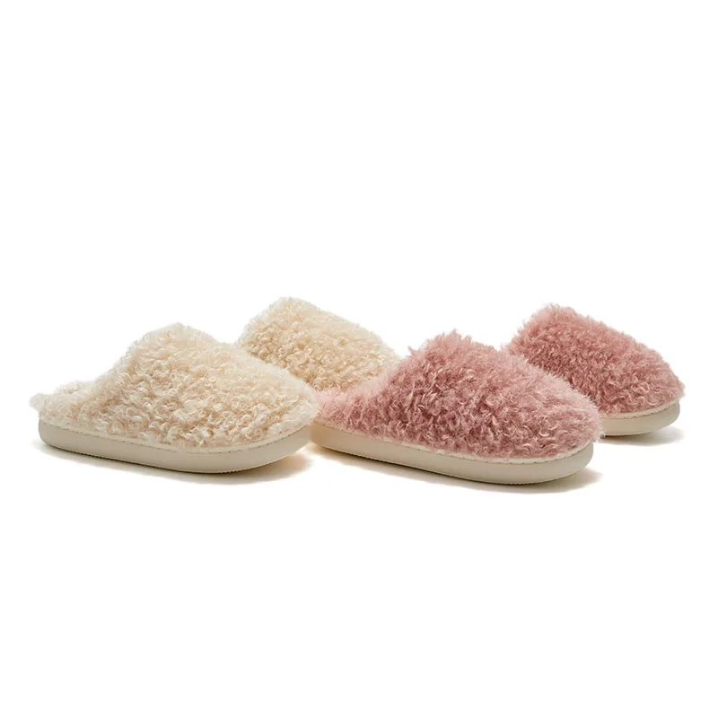 

Wholesale High Quality Light Weight Winter Warm Indoor Fur Slippers, Solid color