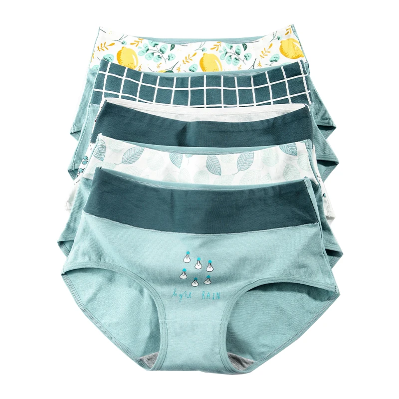 

Women's Panties High Waist Slimming Breathable Cotton Underwear Print Girls Seamless Control Panties Sexy Female Lingerie M-2XL