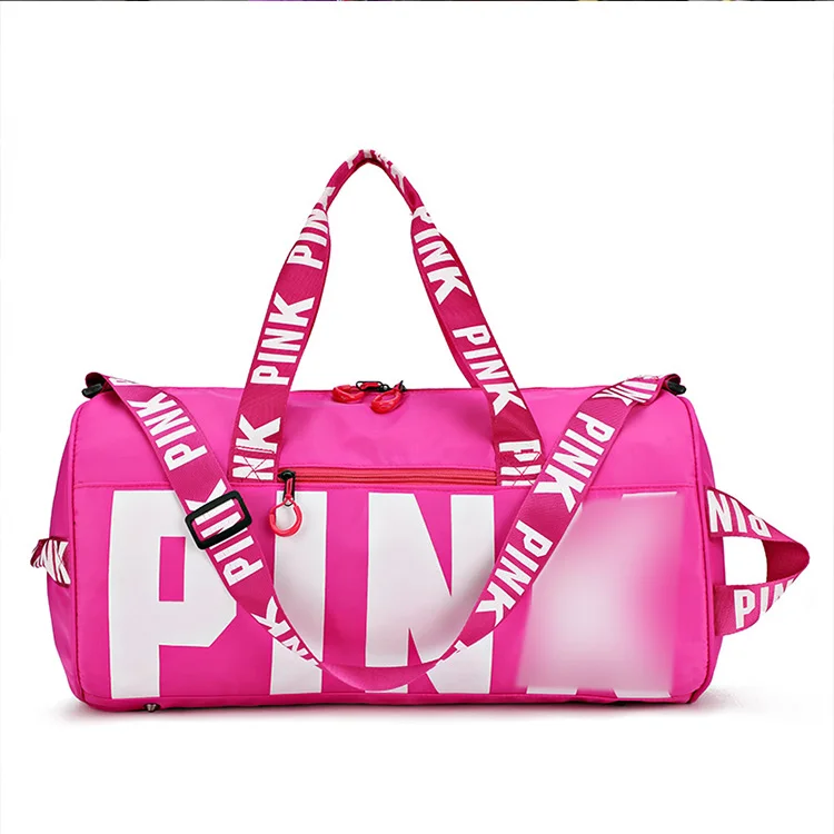 

Hot sale Custom Logo Large Capacity Pink Duffle Bags Gym Women Waterproof Sports Travel Bag, Customized color
