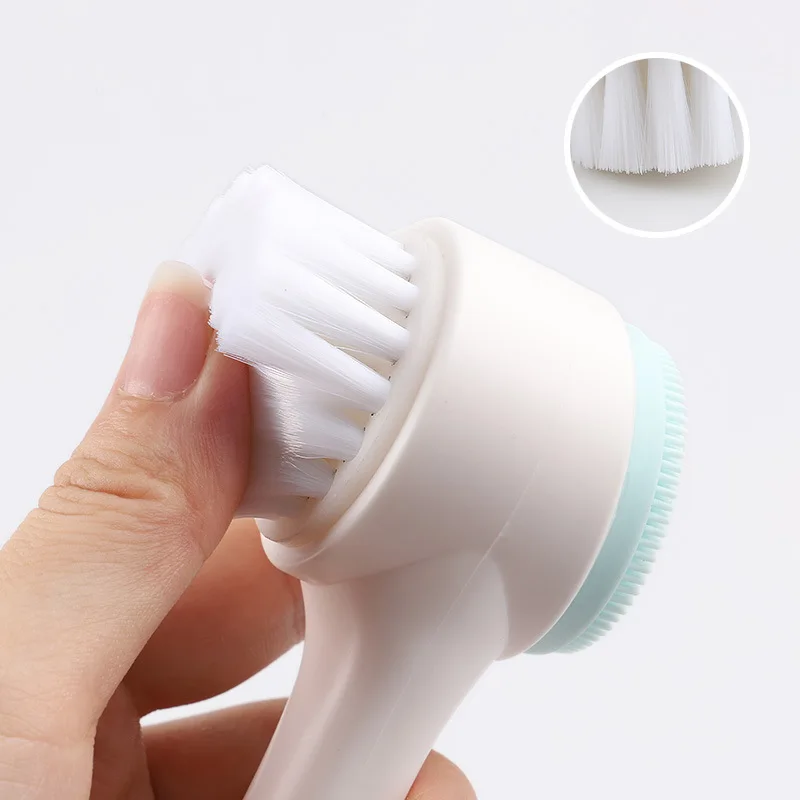 

RTS High Quality Long Handle Double sided Face Cleansing Brush Useful Blackhead brush Deep cleaning face skin Brush