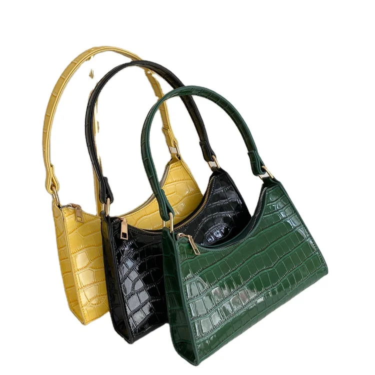 

2021 Factory Direct Sale Croc-embossed Shoulder Bags Women Hand Bags Leather Underarm Bag Handbags, 5 colors