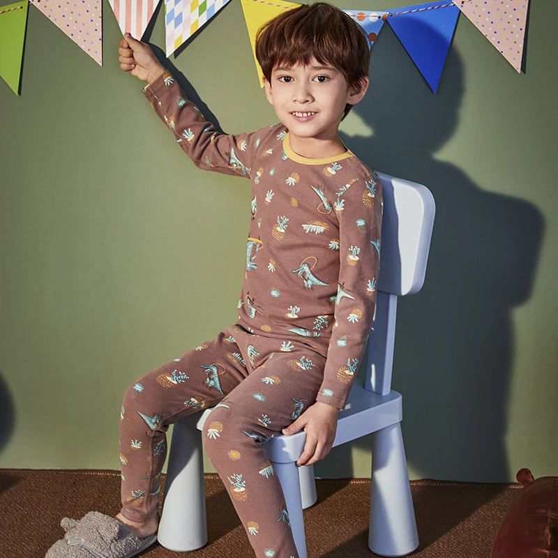 

Kids cartoon pajamas ready to ship children crocodile print sleepwear