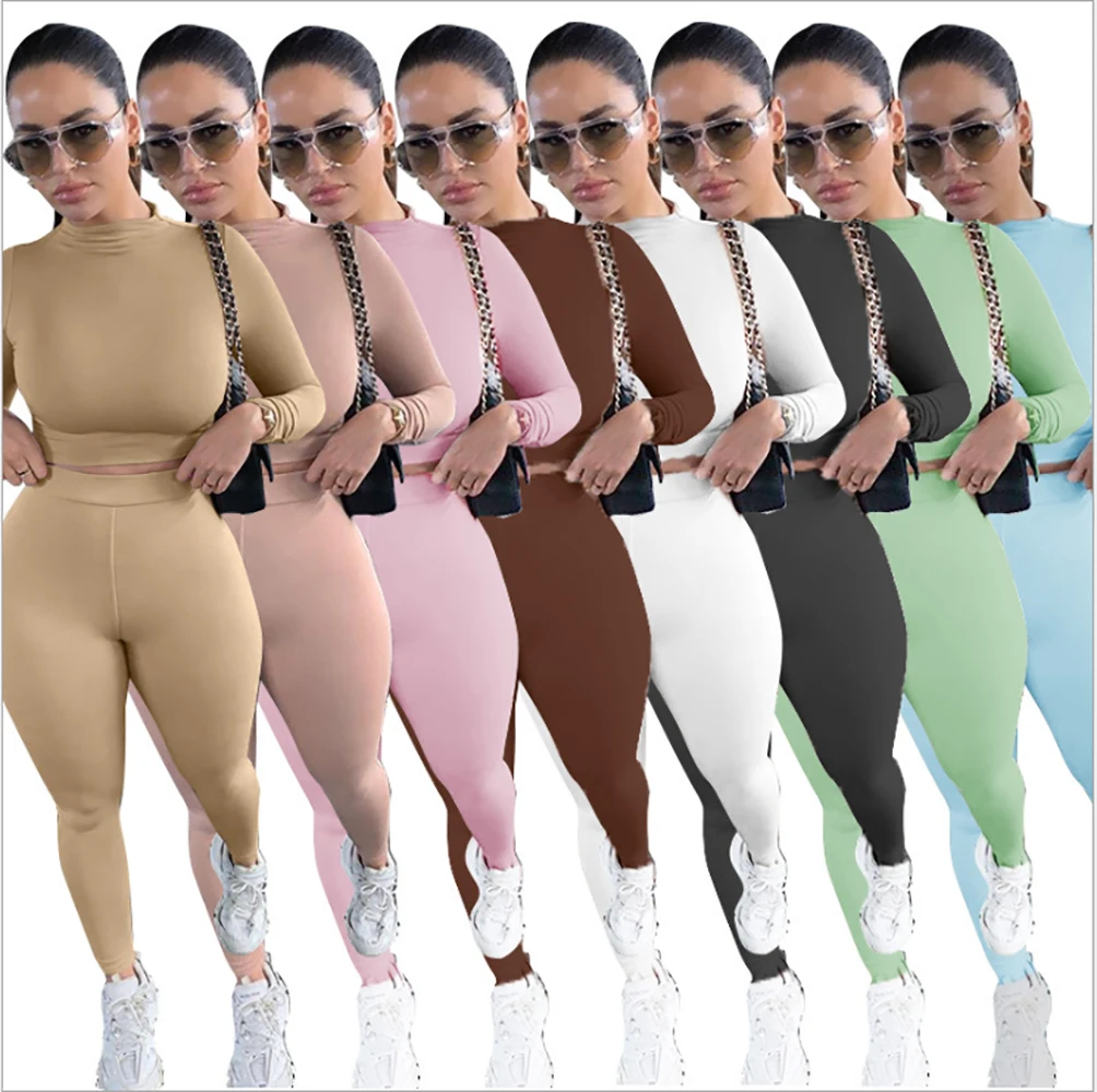 

Hot Sale Autumn two piece sweatpants set Long Sleeve Jogger Casual two piece pants set sportswear tracksuits for women