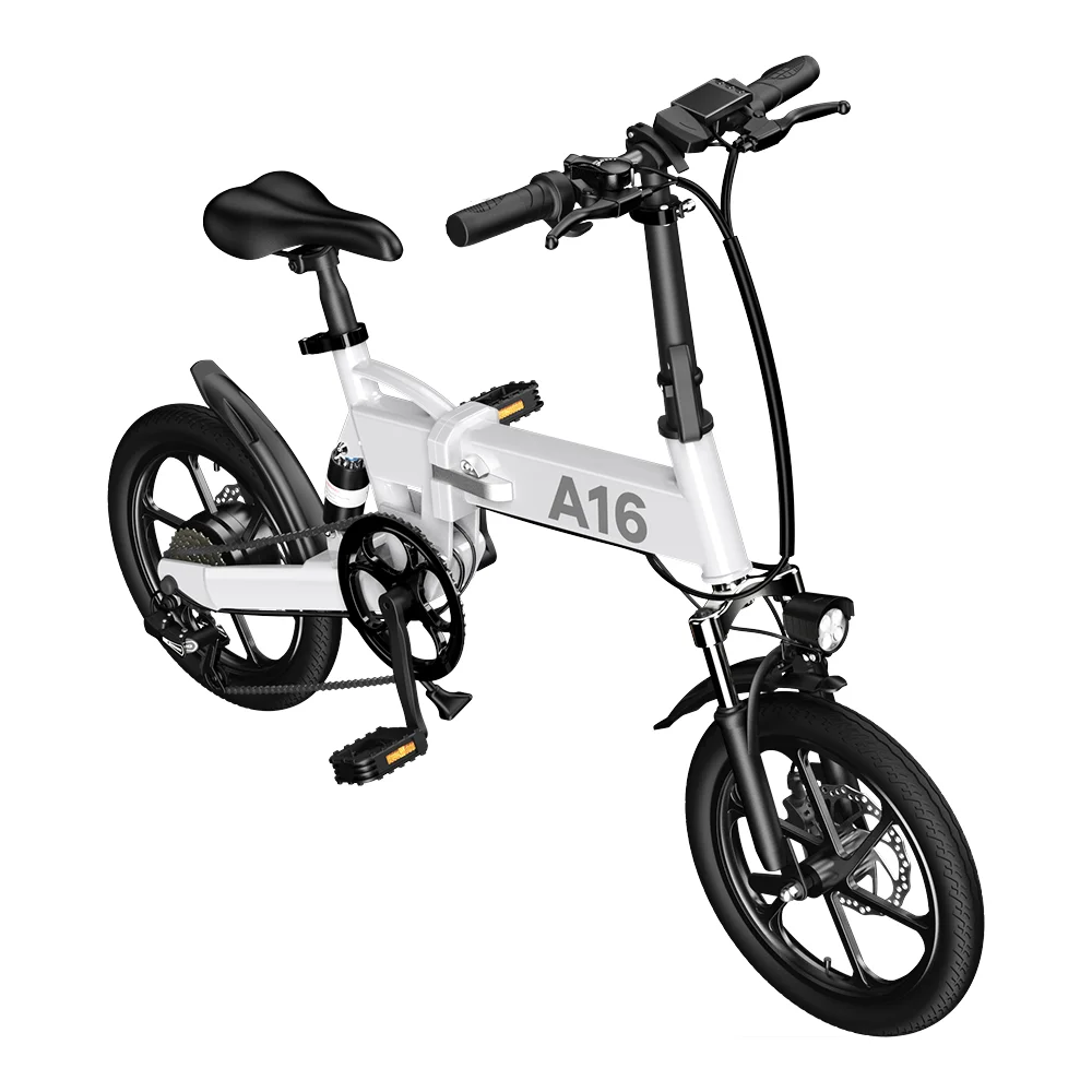 

Long range electric bicycles foldable china ebike electric bicycle sales bicycle ADO A16 electric bike for adults, White/black