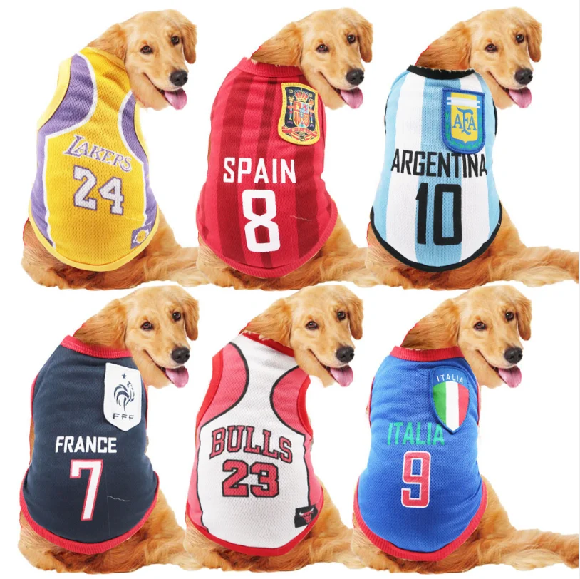 

Large Dog Basketball Team Uniform World Cup Pet Clothes Wholesale