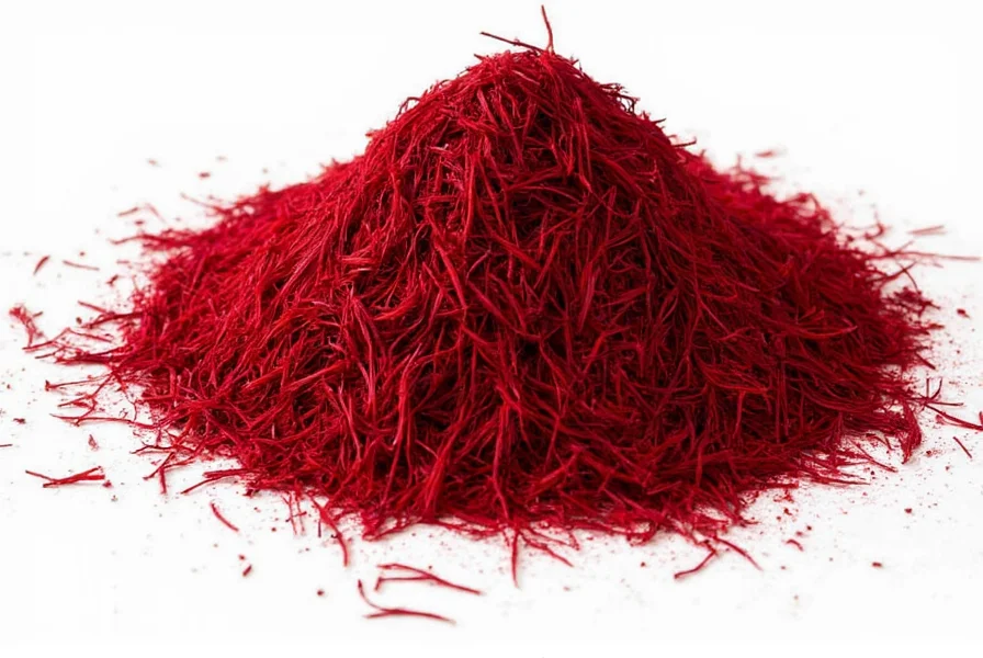 Close-up comparison of turmeric powder and saffron threads showing color differences for cooking substitutes