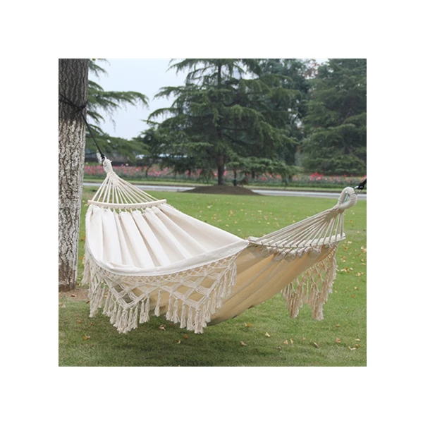 

Fast Delivery 200x150cm Summer Outdoor Camping Canvas Hammock with Stick Folding Portable Hammock