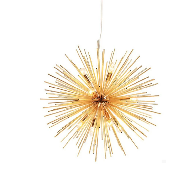 New Golden Dandelion LED Chandelier Ceiling Light Sputnik Pendant Lamp firework Suspension light