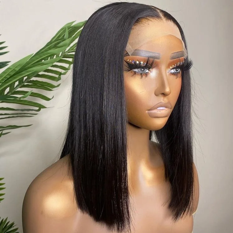 

Pre plucked 5X5 Hd Lace Frontal Wig 13 by 6 Lace Front Wigs Film Transparent Human Hair Bob Blunt Wig